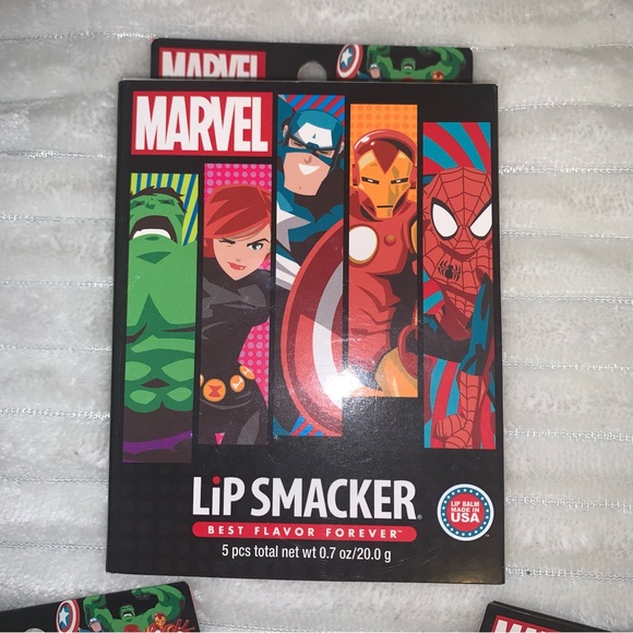 MARVEL LIP SMACKER LOT of (3) - 5 Tubes Each Lip Balm Best Flavor USA - Picture 2 of 6